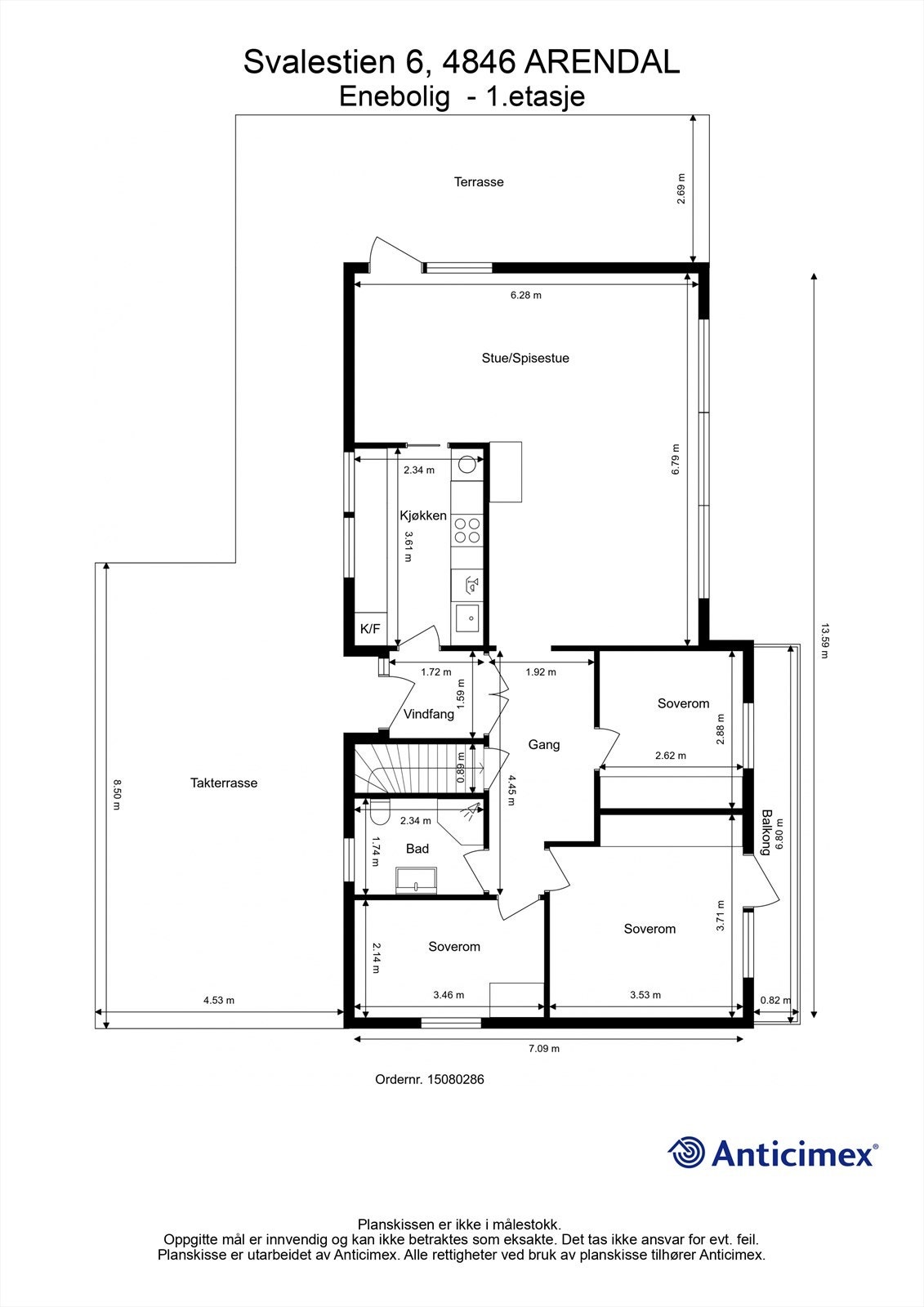 Plantegning 1. etasje Galleribilde