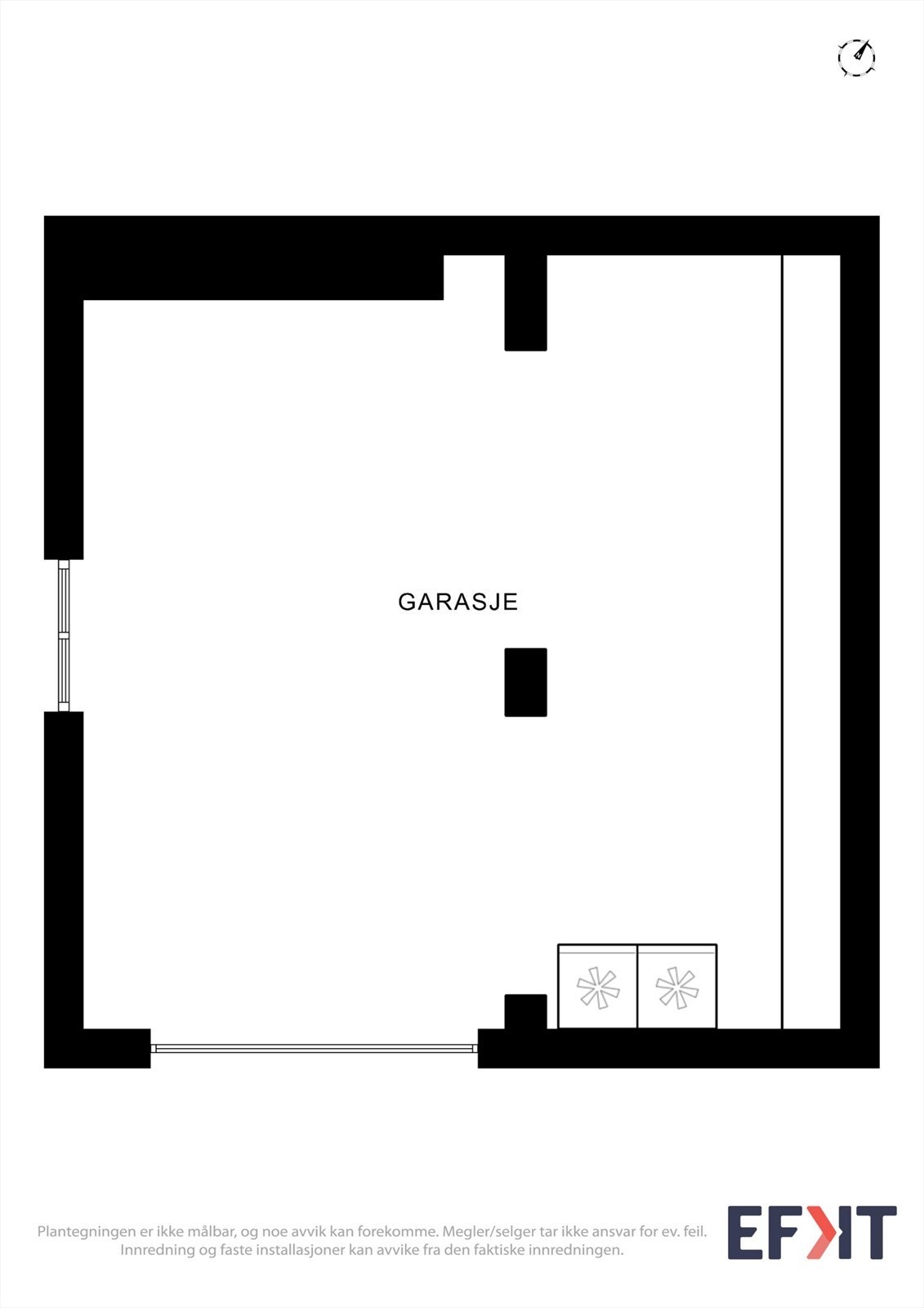Integrert garasje på 28 m² i underetasjen, med motorisert leddport. Galleribilde