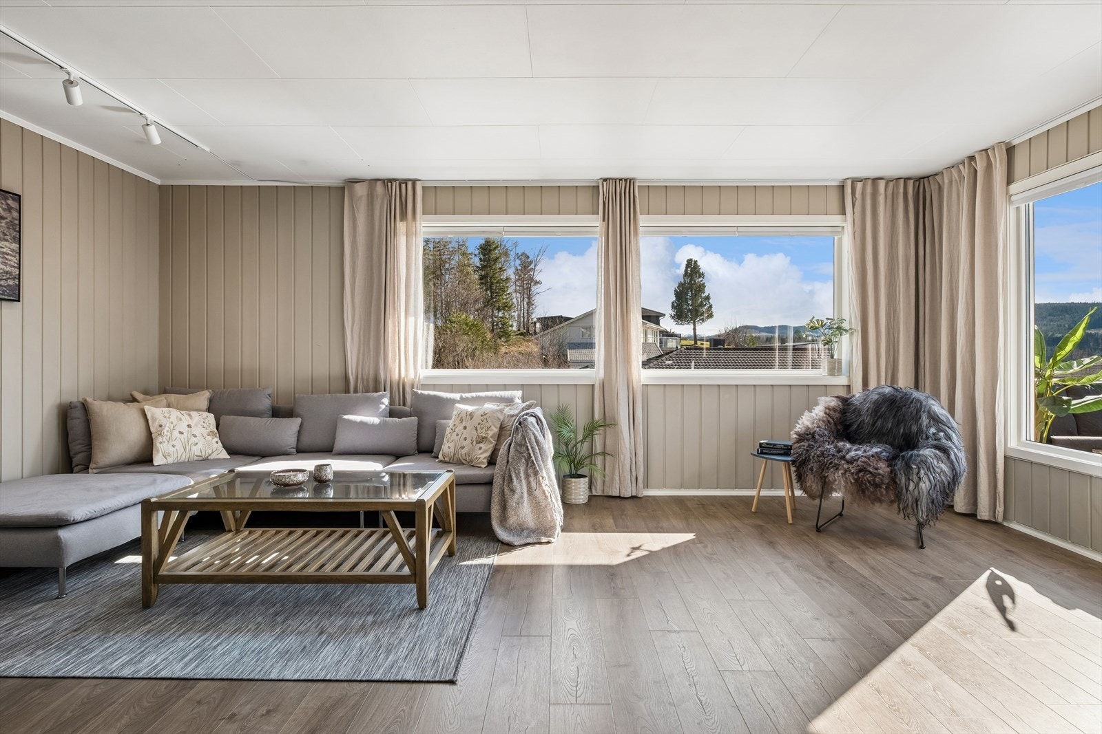 Stue med godt lysinnslipp. Galleribilde