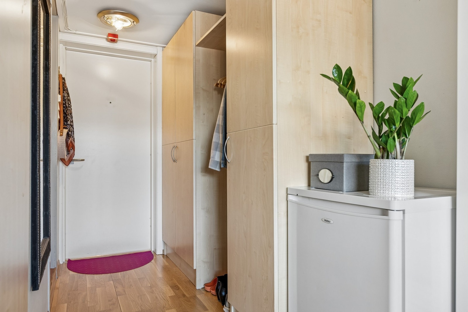 Innbydende inngangsparti med god plass til å henge fra seg sko og yttertøy. Galleribilde
