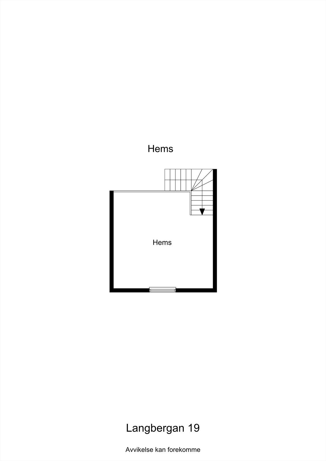Planskisse hems. Galleribilde