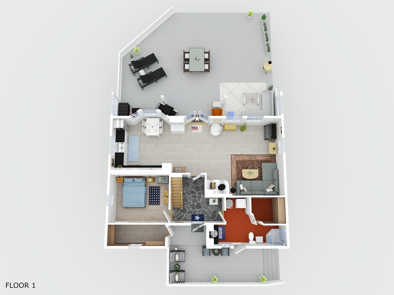 1.etg plantegning 3D Galleribilde