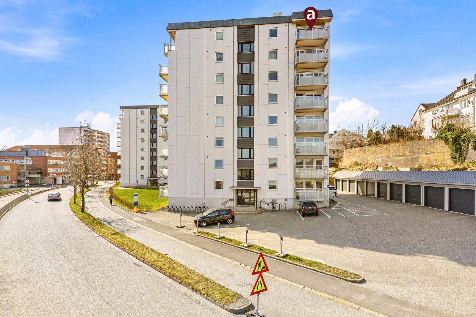 Markering viser leilighetens plassering Galleribilde