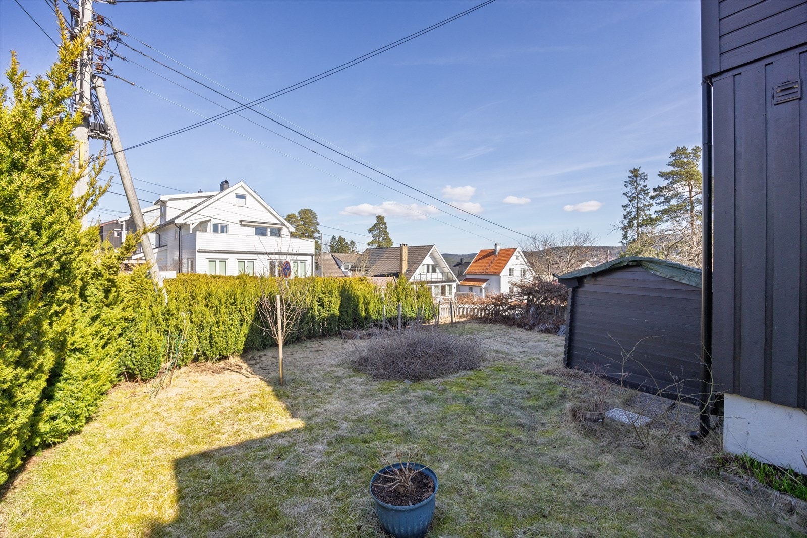 På denne siden av tomten er det fin kveldssol Galleribilde