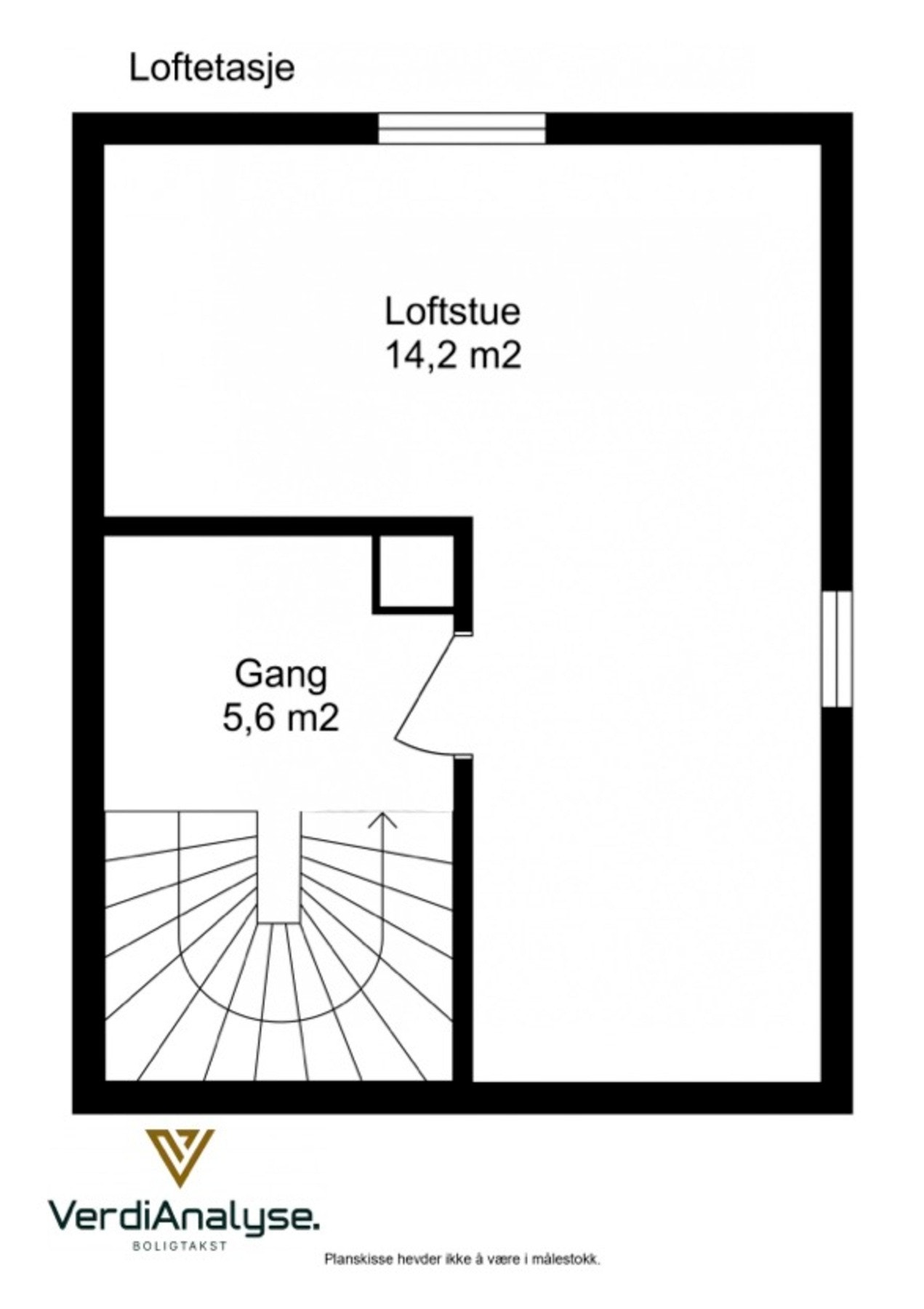 Planskisse loftsetasje. Galleribilde