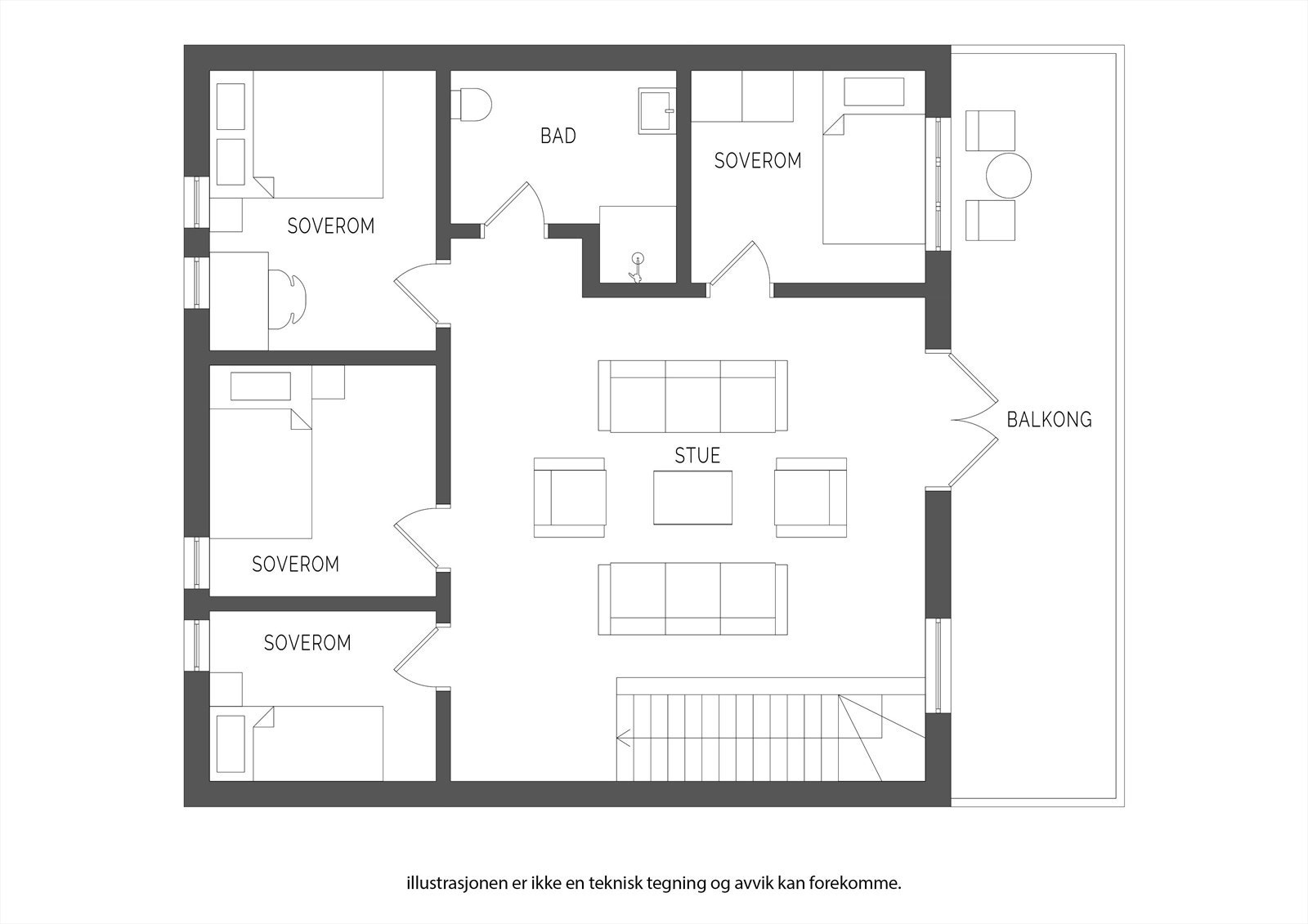 Plantegning loftsetasje Galleribilde