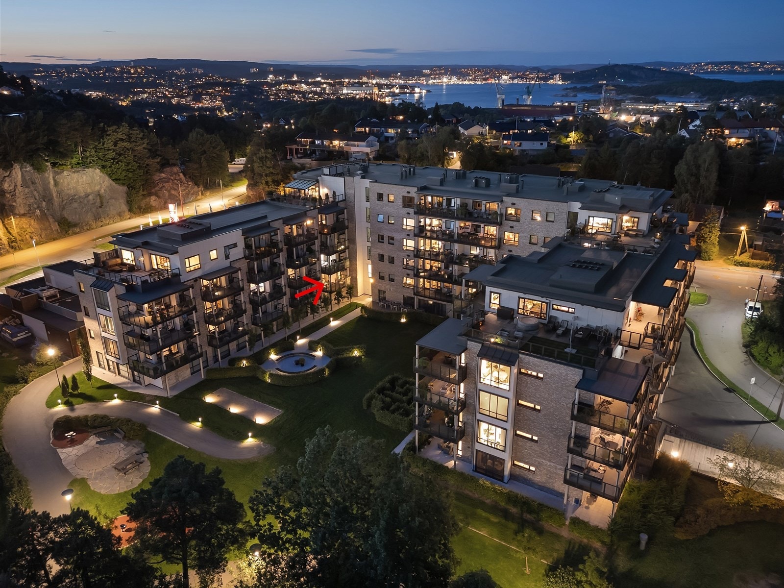 Markering viser leilighetens plassering Galleribilde