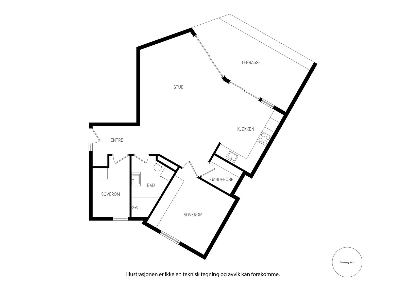 Leiligheten har en praktisk planløsning. Galleribilde