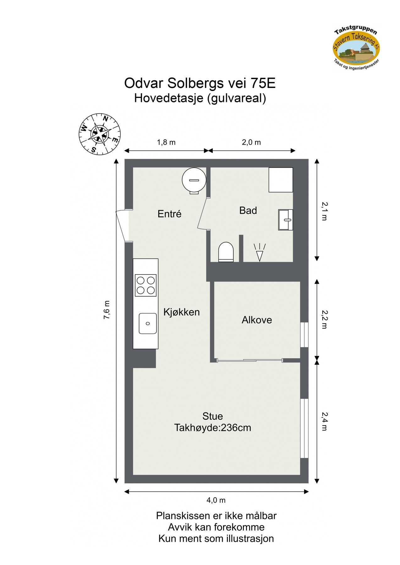 Målsatt plantegning. Galleribilde