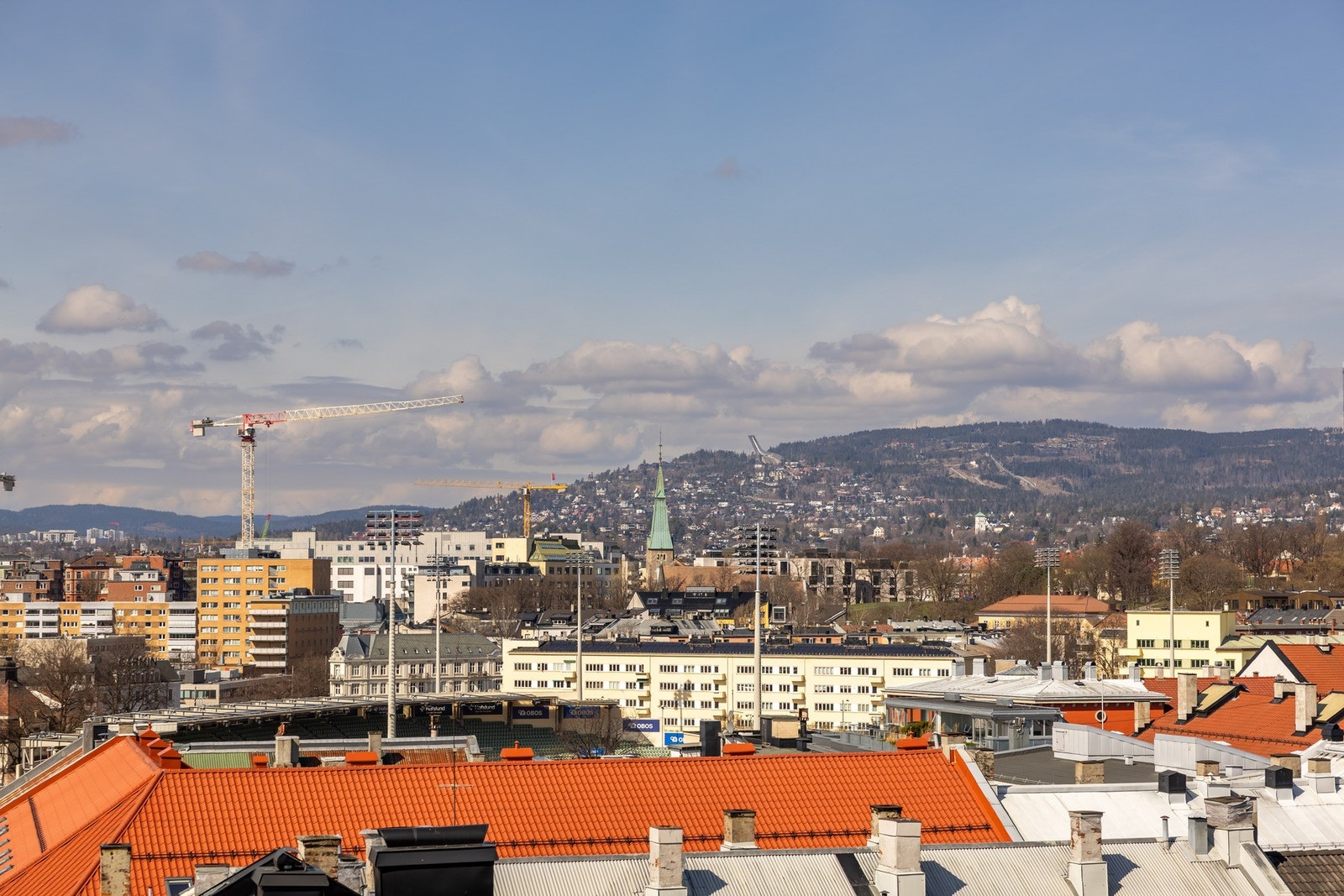 Fantastisk utsikt fra takterrassen. Galleribilde