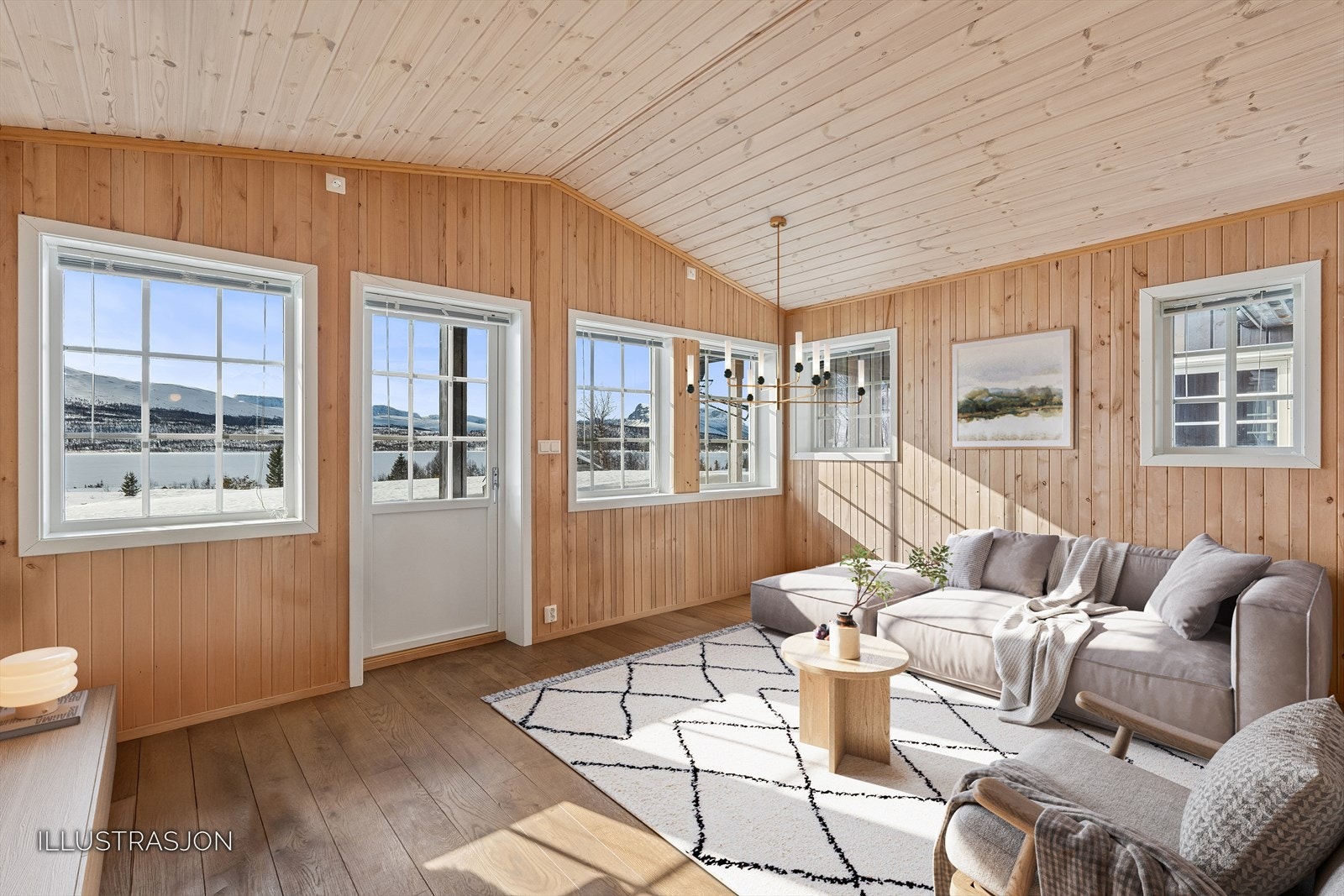Hytta har blitt tilbygd og oppgradert de senere år og er et flott sted som kan brukes sommer som vinter, gjerne også i jule- og nyttårshelgen. (Illustrasjonsfoto - møblering) Galleribilde
