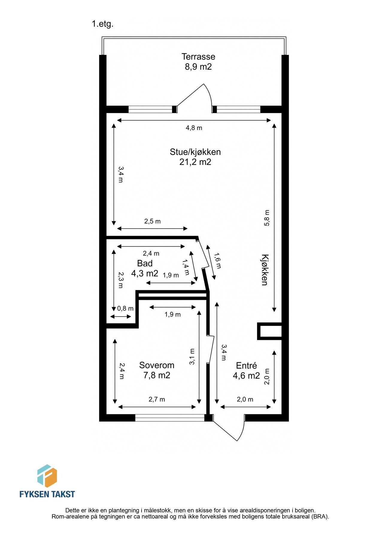 Målsatt planskisse Galleribilde