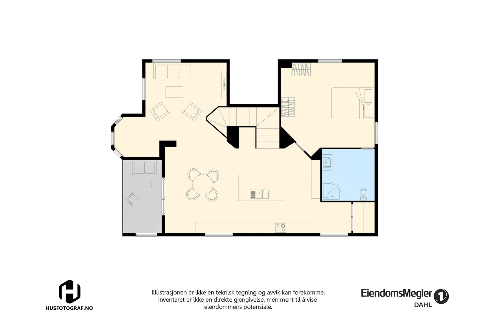 Planskisse over øvre plan Galleribilde