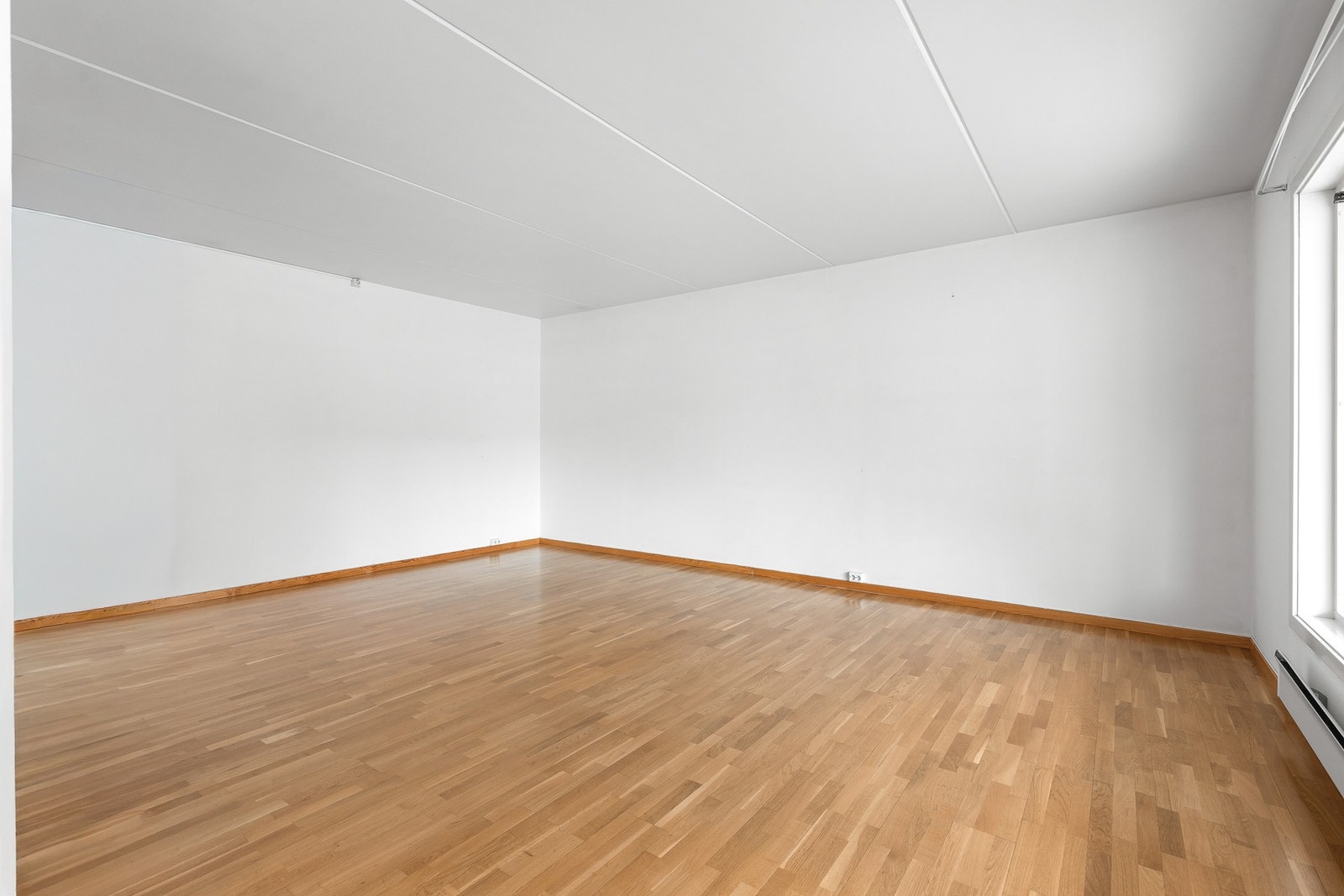 Det er fin plass til både sofagruppe, tv-møblement og spisebord Galleribilde