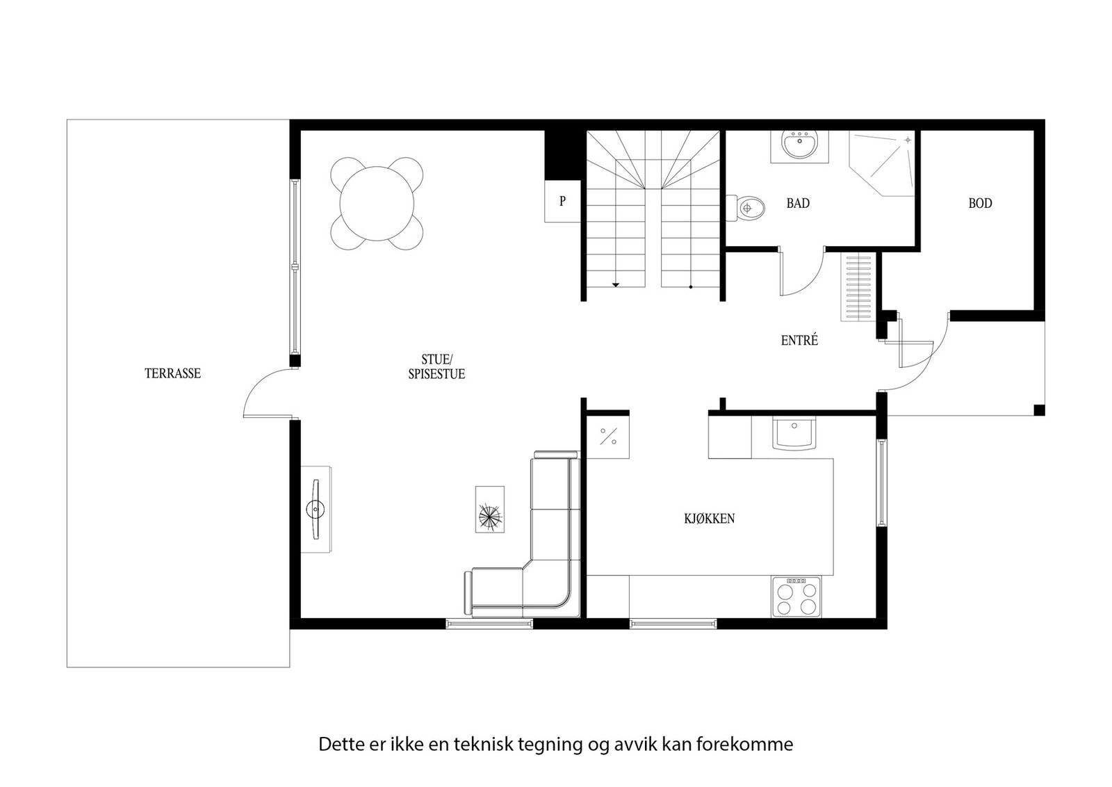 Plantegning 1. etasje Galleribilde
