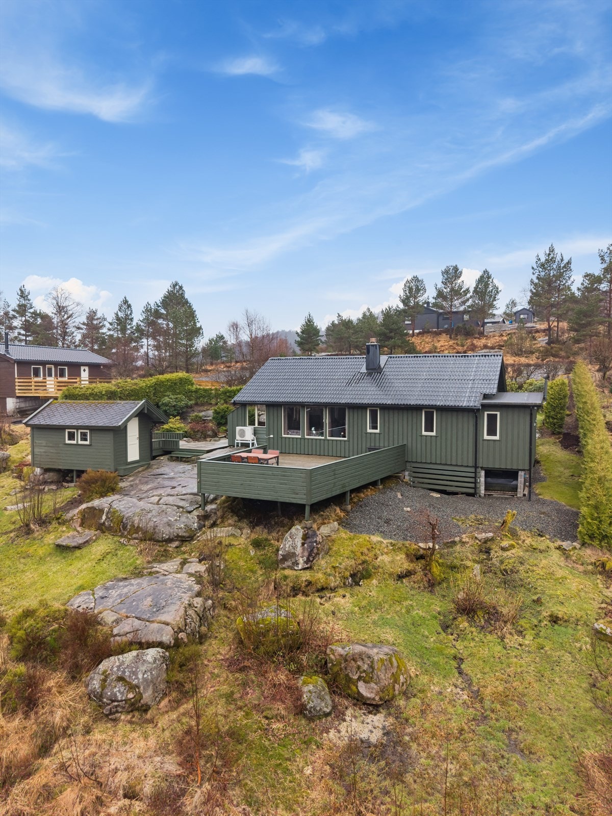 Eiendommen ligger fint til ved badevann. Galleribilde