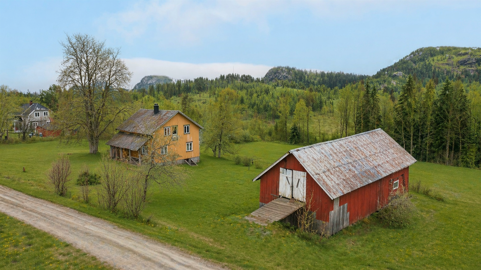 Landlig og idyllisk beliggenhet.
Foto: Danny Twang. Bildet er redigert med bruk av AI for å fjerne snø, noe avvik kan forekomme. Galleribilde
