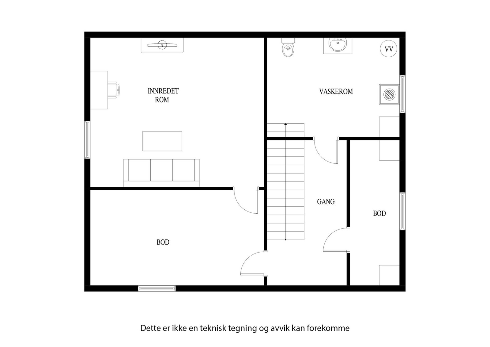 Plantegning underetasje Galleribilde