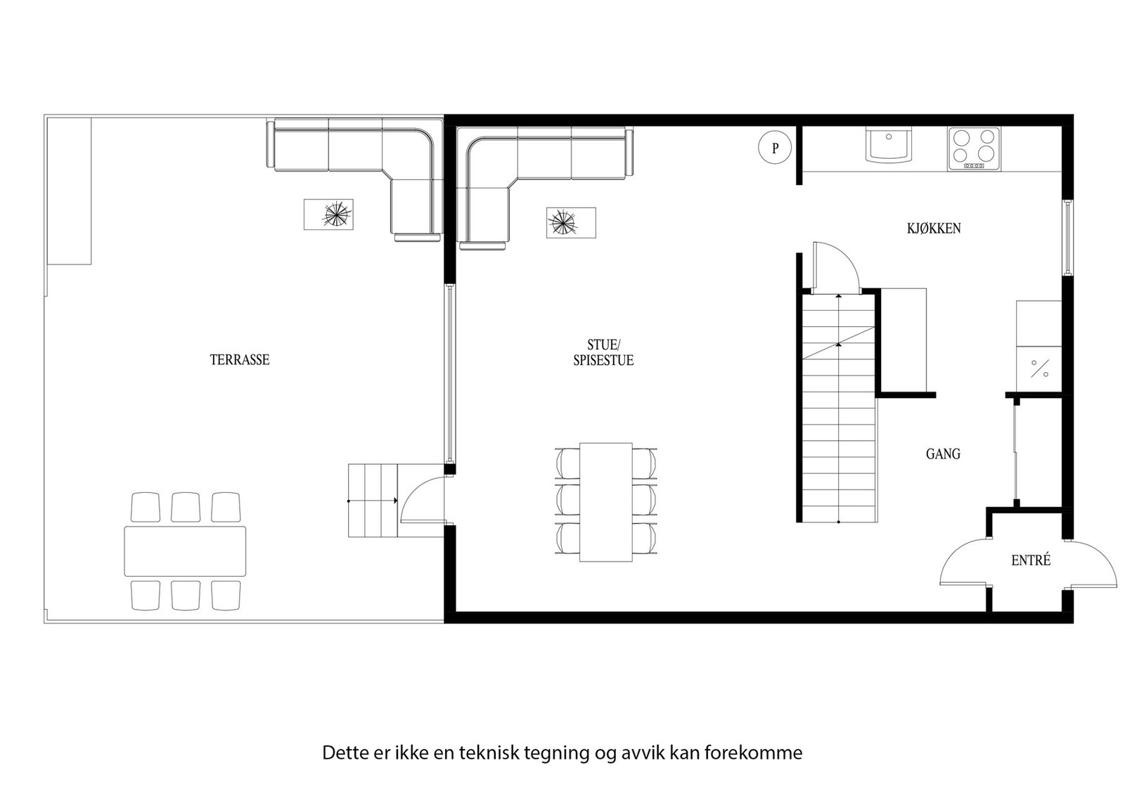 Plantegning 1. etasje Galleribilde