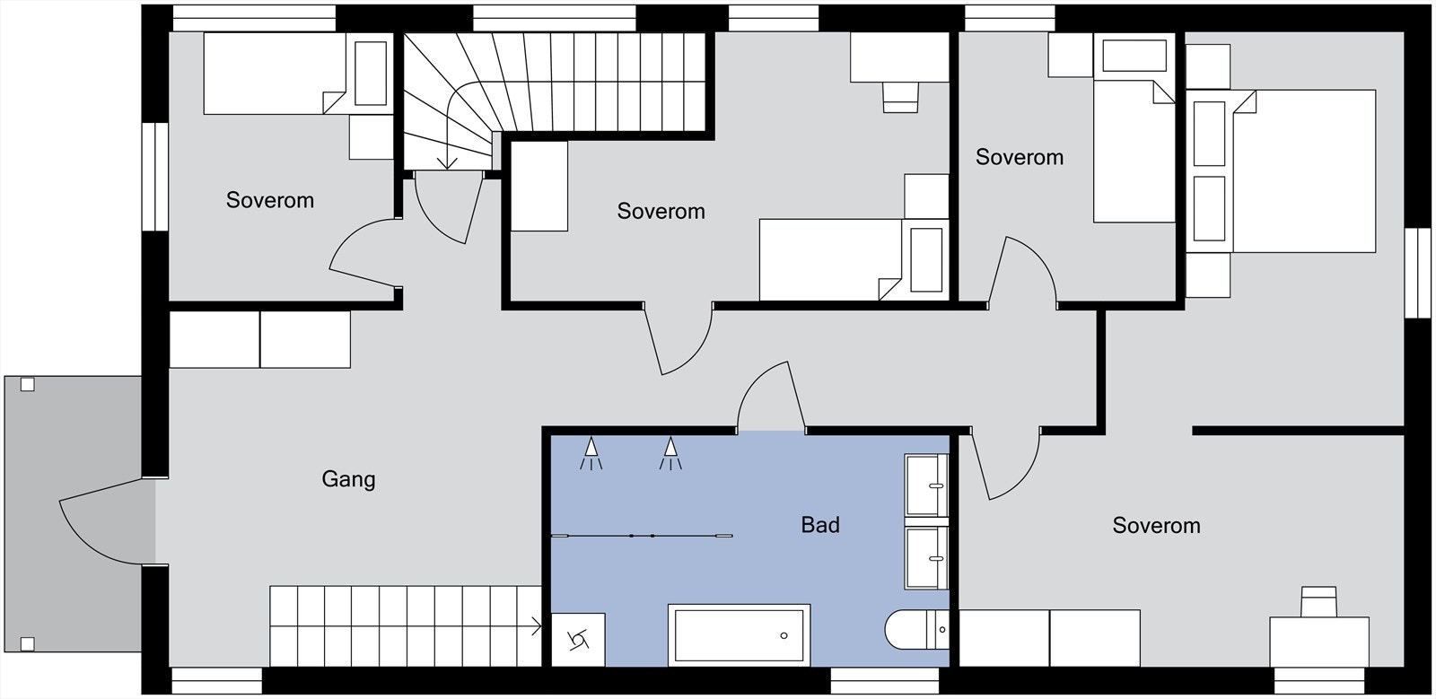 Planløsning 1. etasje Galleribilde