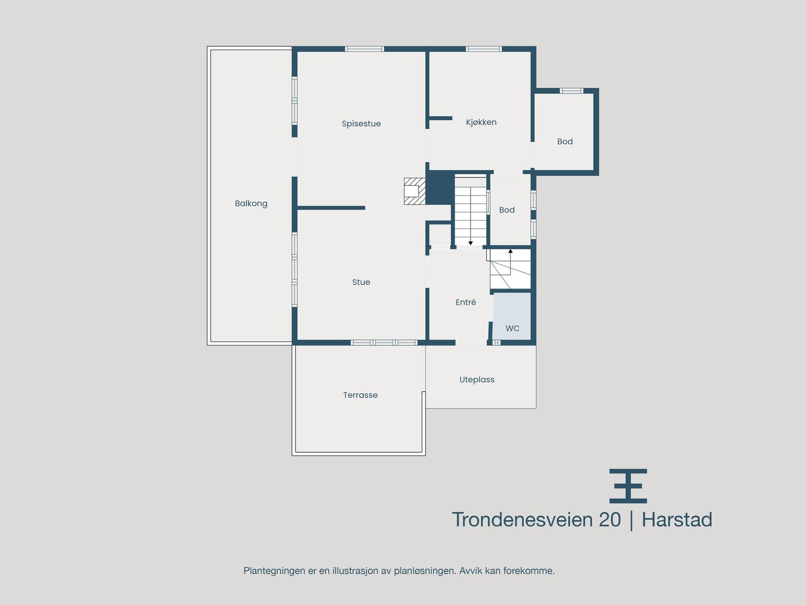 Plantegning 1. etasje Galleribilde