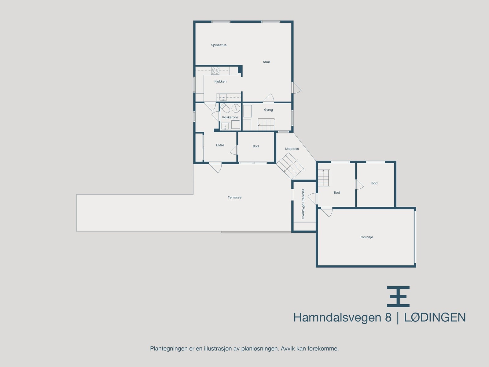 Plantegning 1. etasje Galleribilde