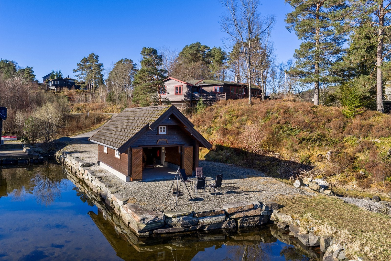 Solrik tomt med sol fra morgen til kveld untatt midt på dagen. Galleribilde
