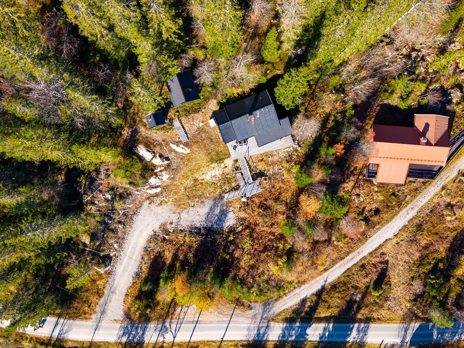 Eiendommen sett ovenfra. Galleribilde