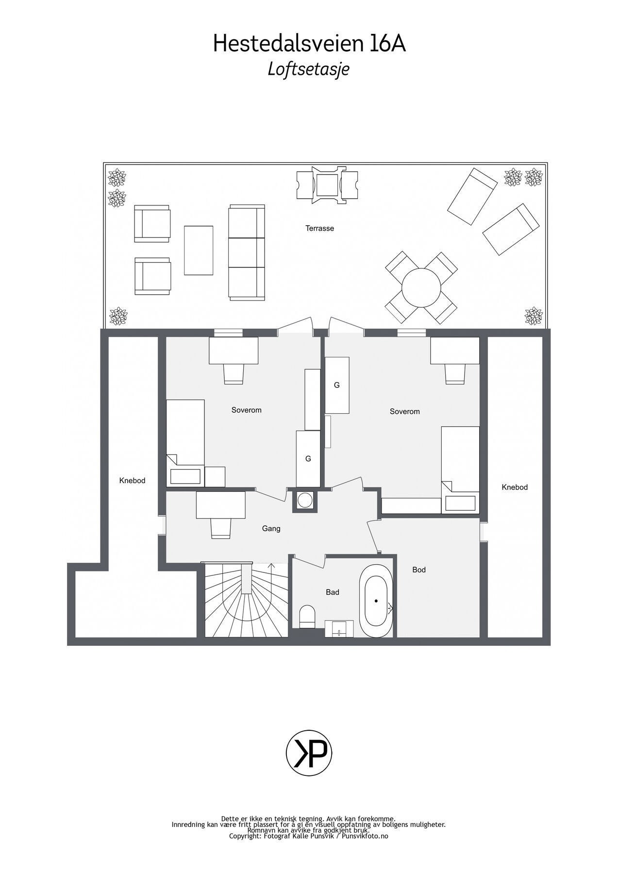 Plantegning - loftsetasje Galleribilde