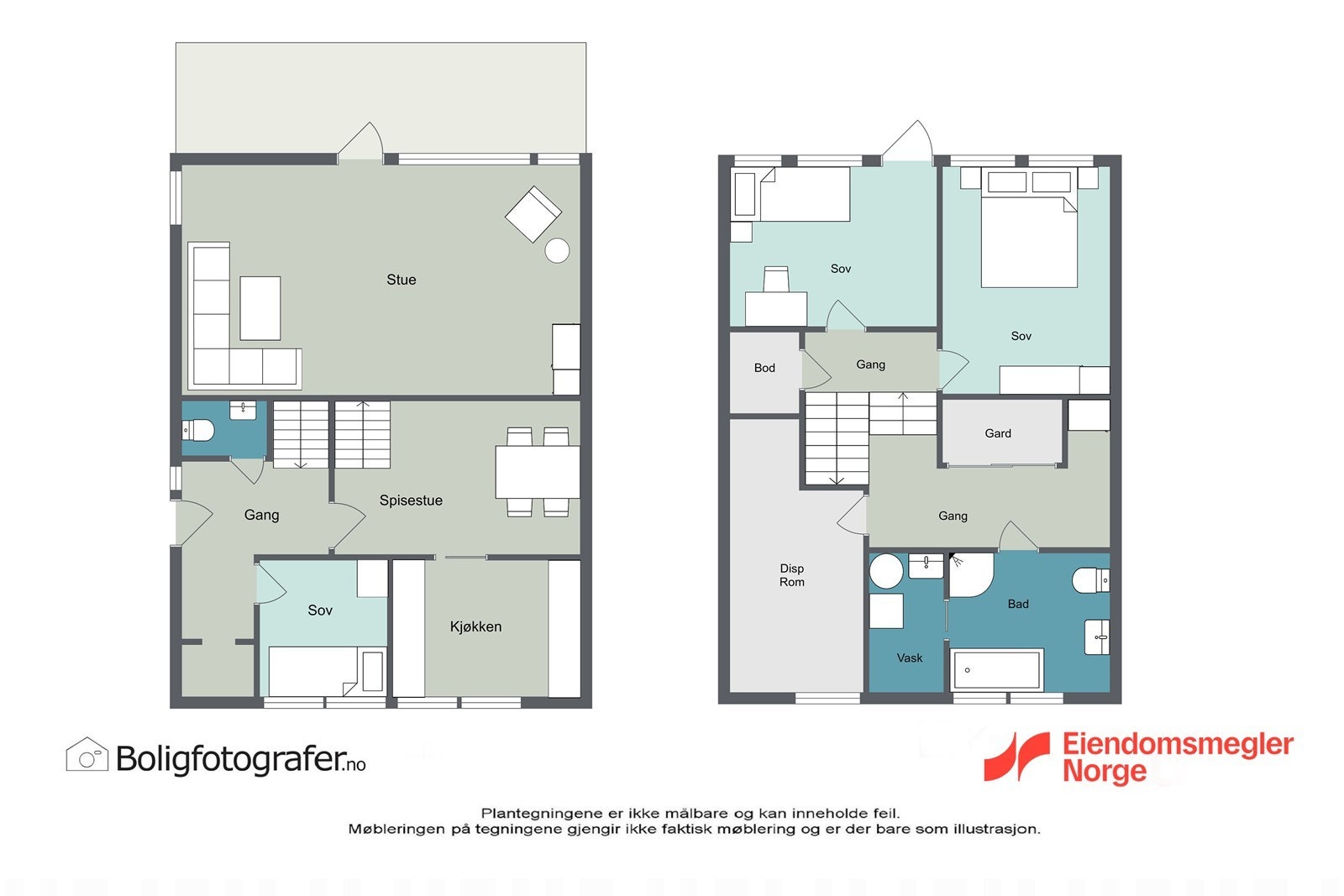 Plantegning begge plan Galleribilde