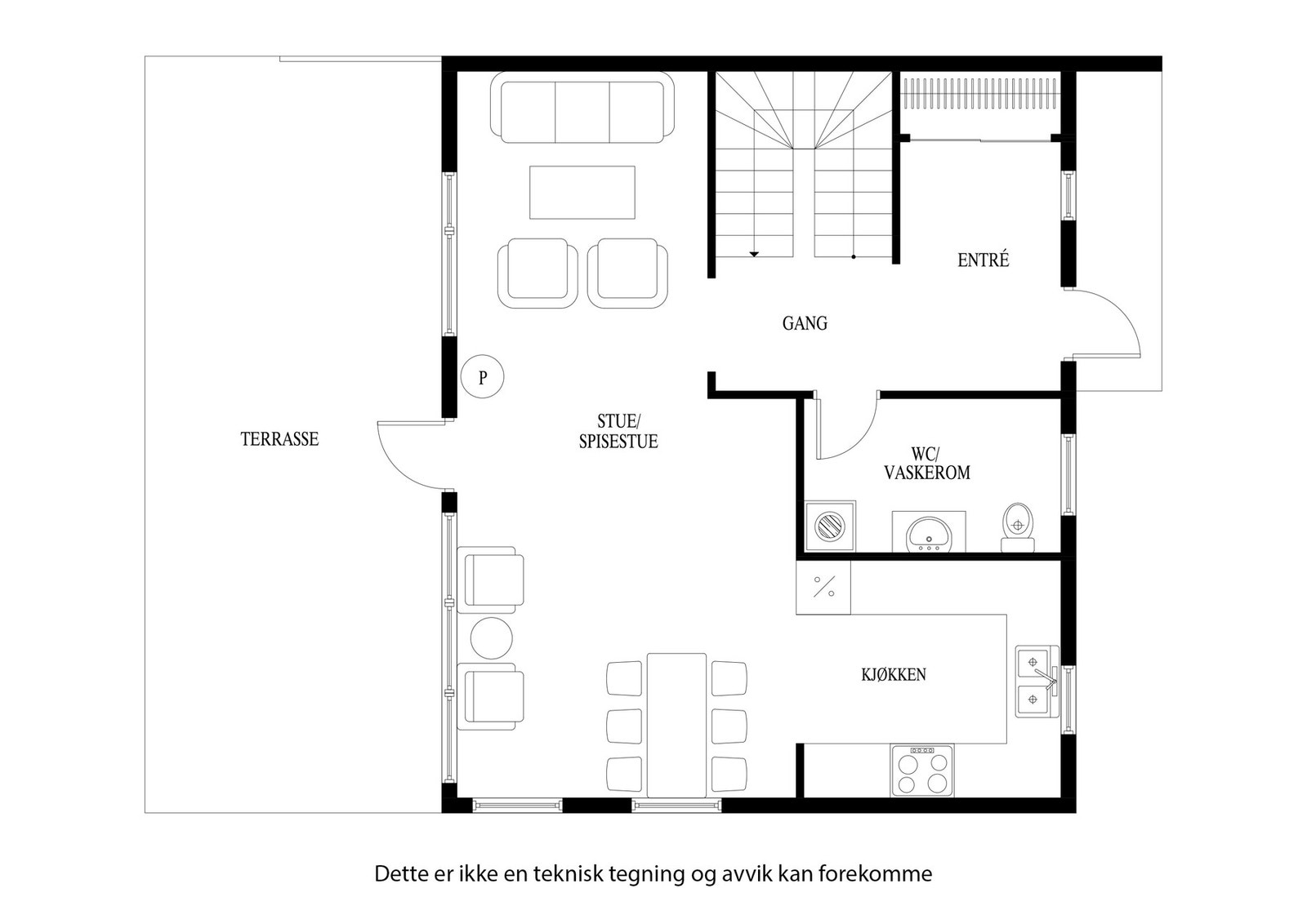 Plantegning 1. etasje Galleribilde