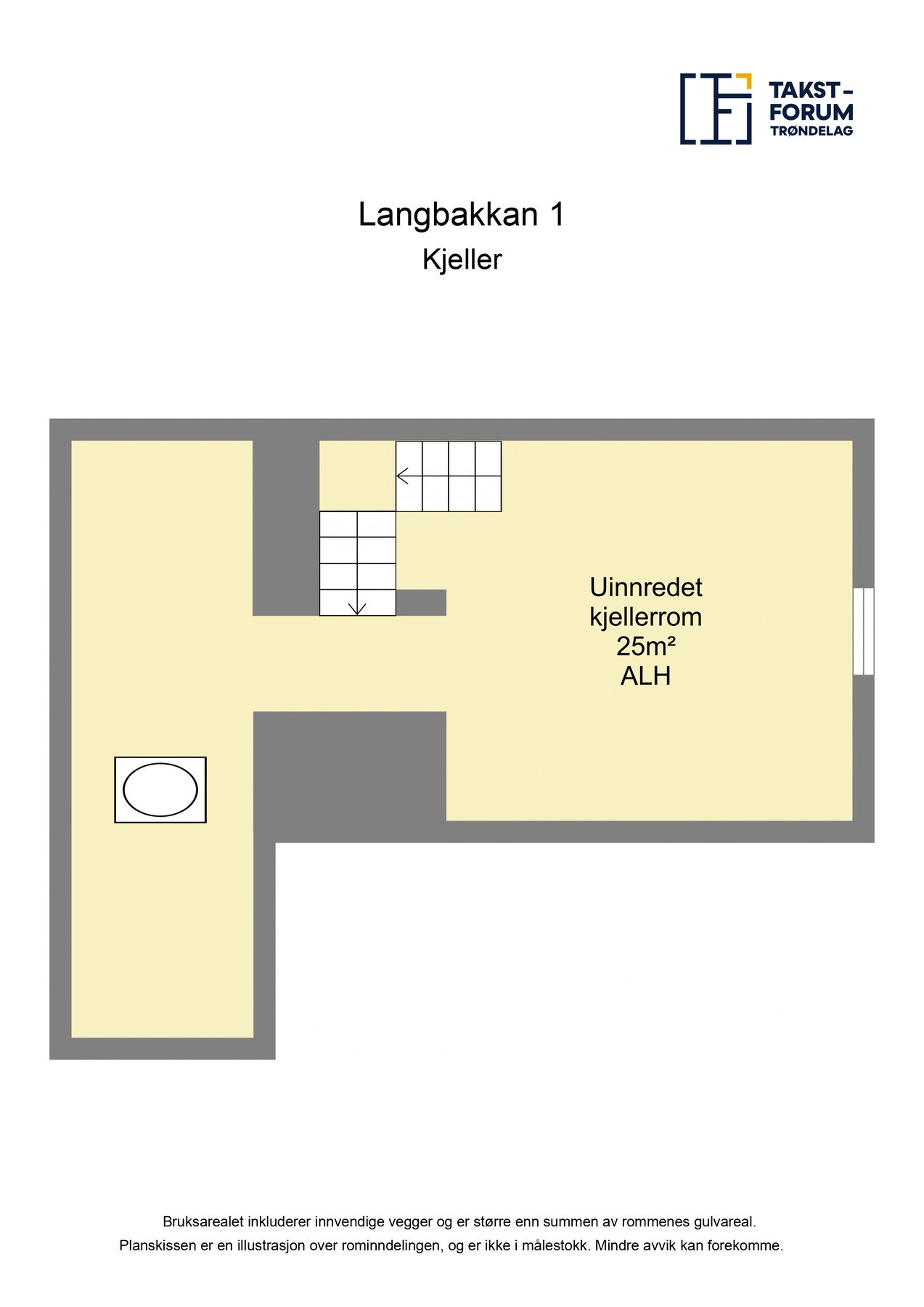 Planskisse kjeller. Galleribilde