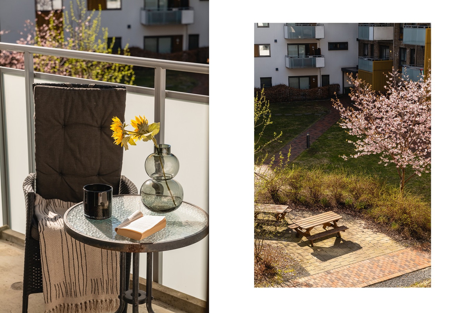 Balkongen har plass til en hyggelig spisegruppe. Galleribilde