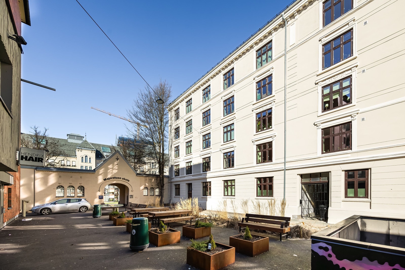 Innbydende fasade pusset opp i 2022. Galleribilde