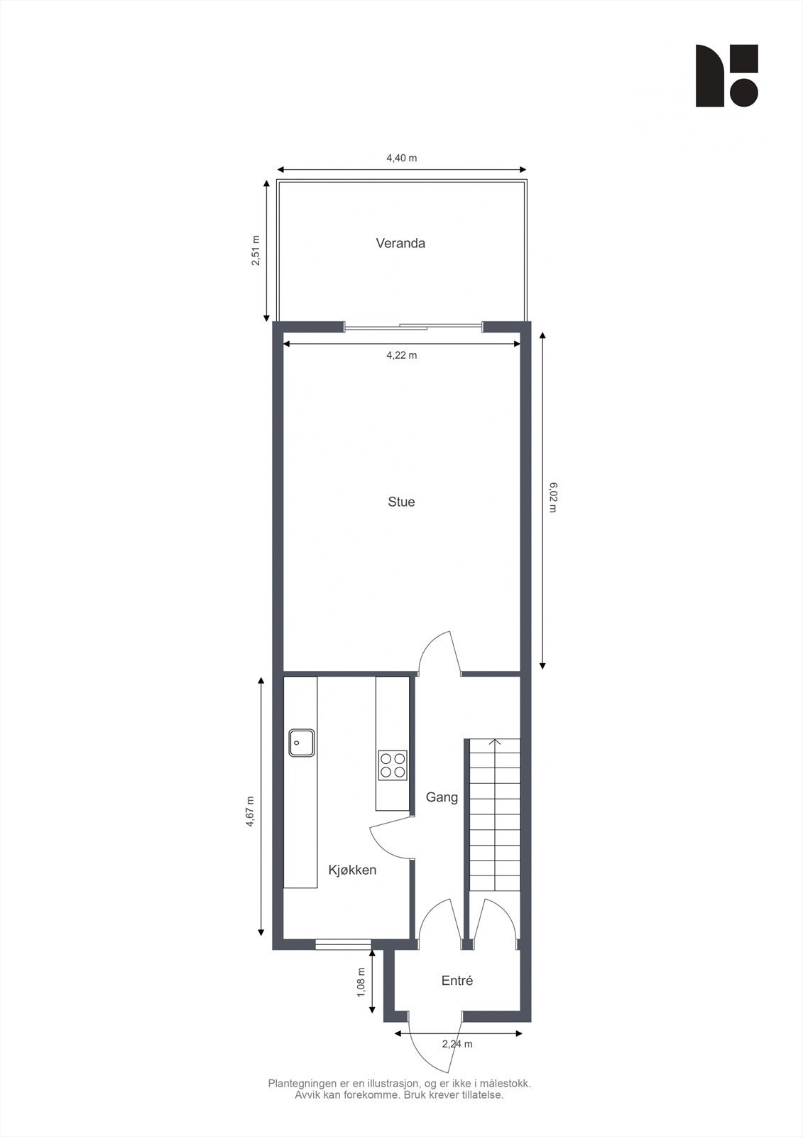 Plantegning 1.etg. Galleribilde