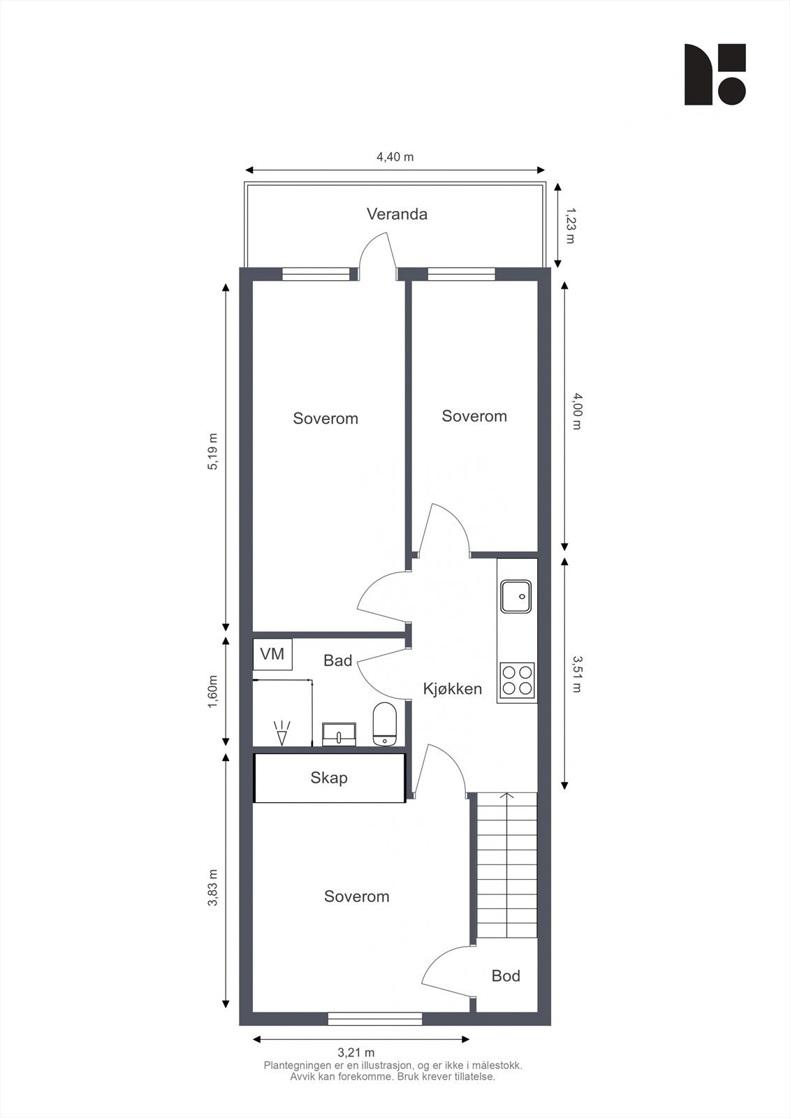 Plantegning 2.etg. Galleribilde