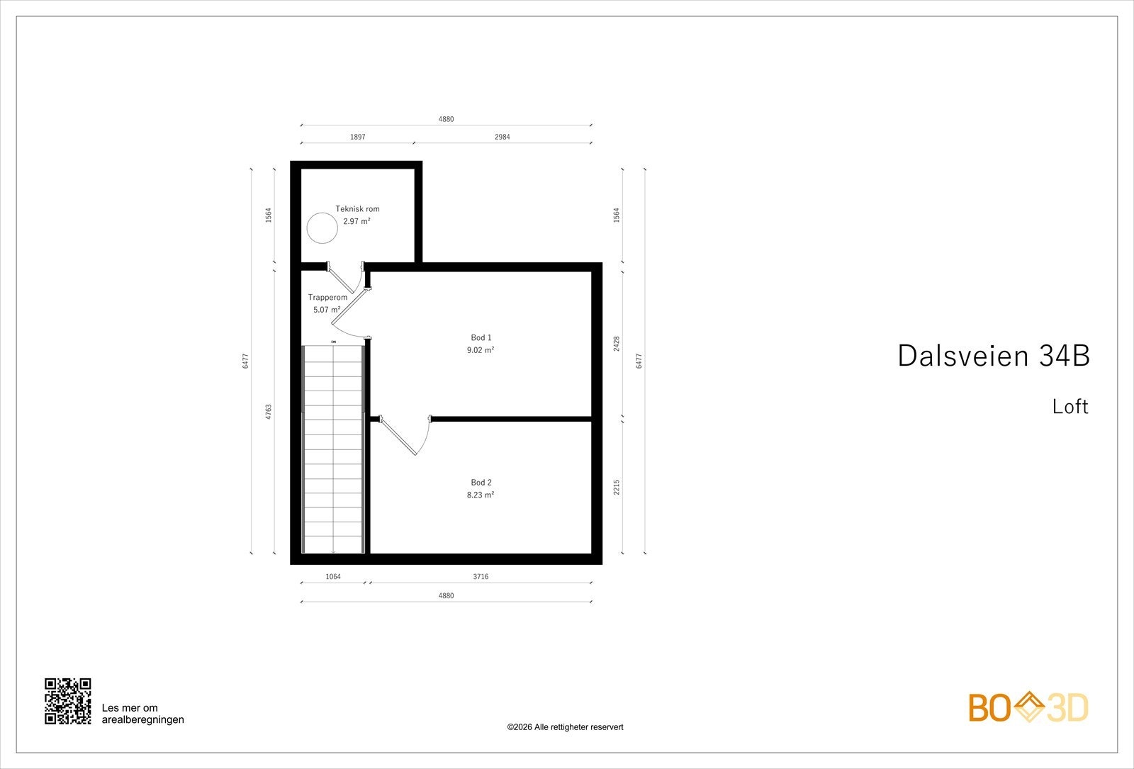 Plantegning loft Galleribilde