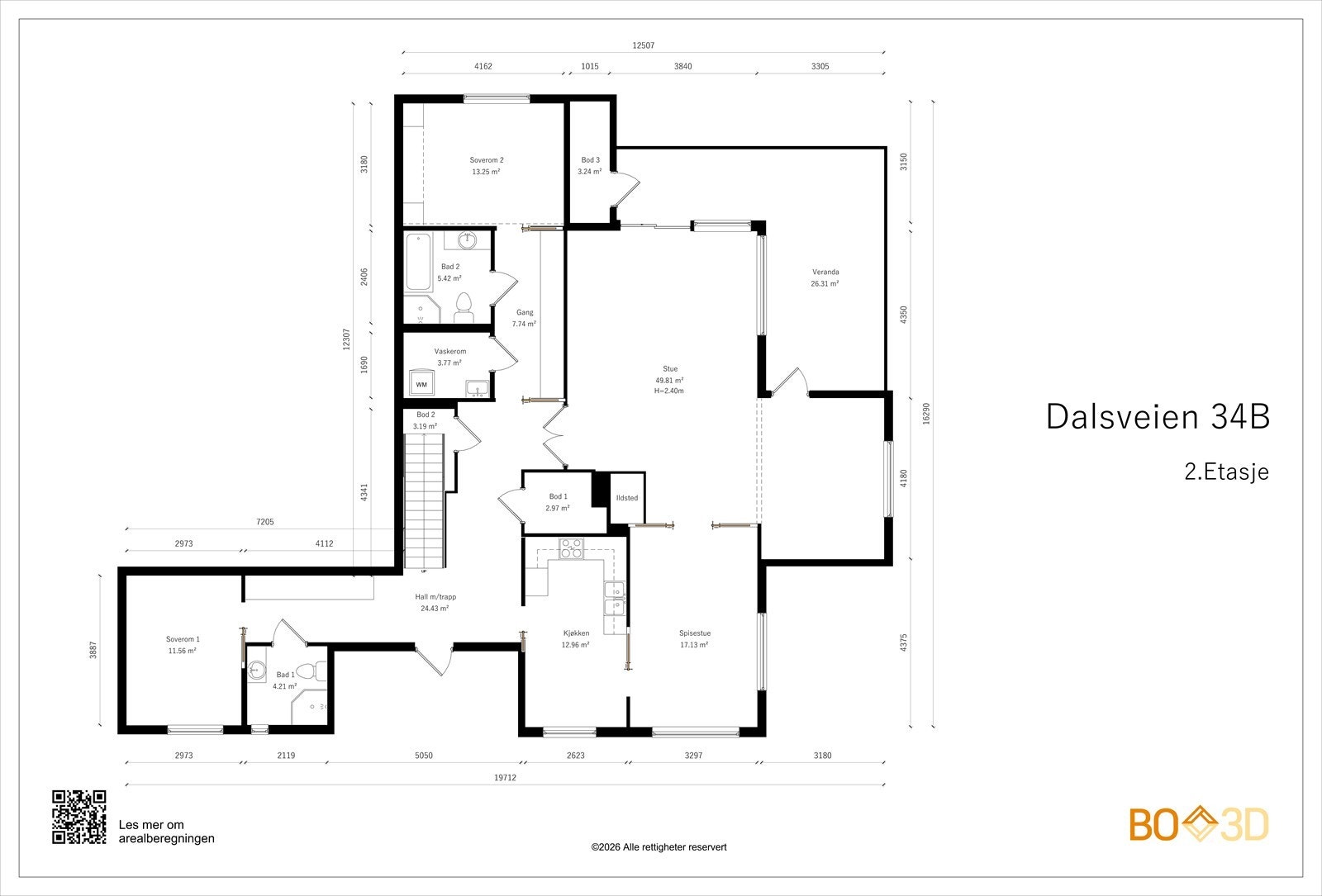 Plantegning 2. etasje Galleribilde