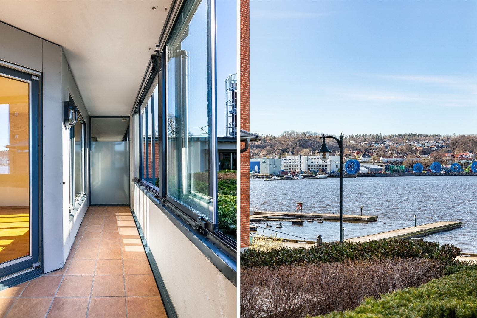 Verandaen er oppmålt til 15 kvm. og i helhet utført med fliser. Galleribilde