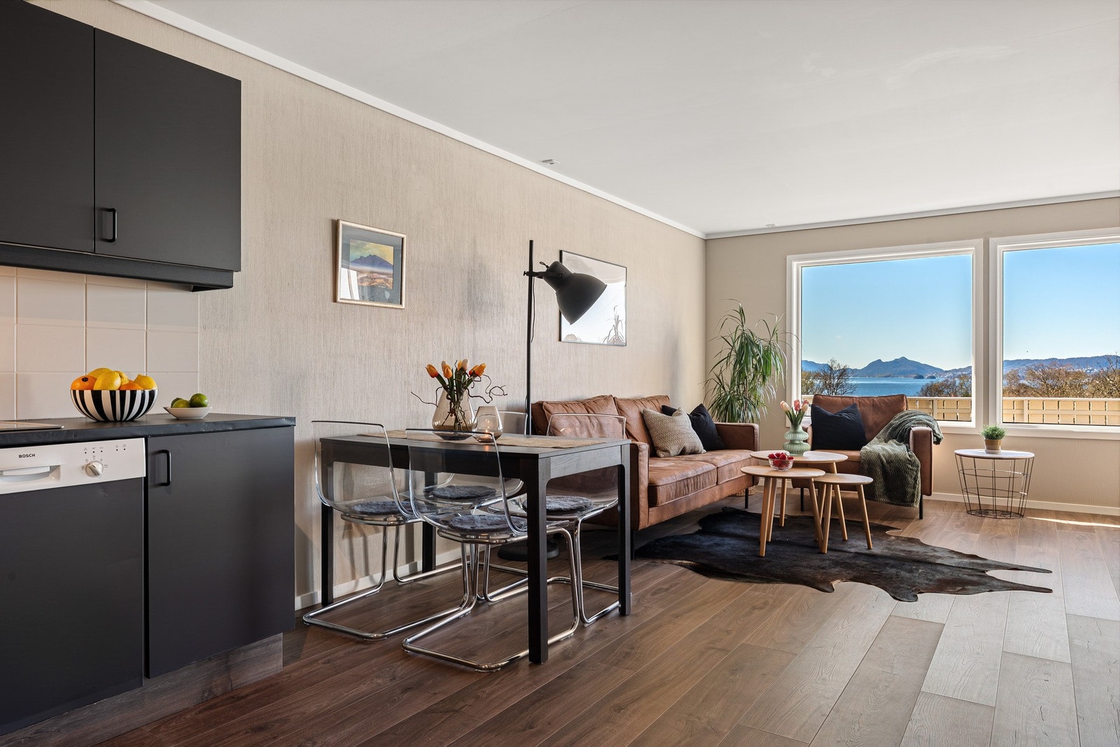 Det er varmekabler i gulvet i hele stuen. Galleribilde