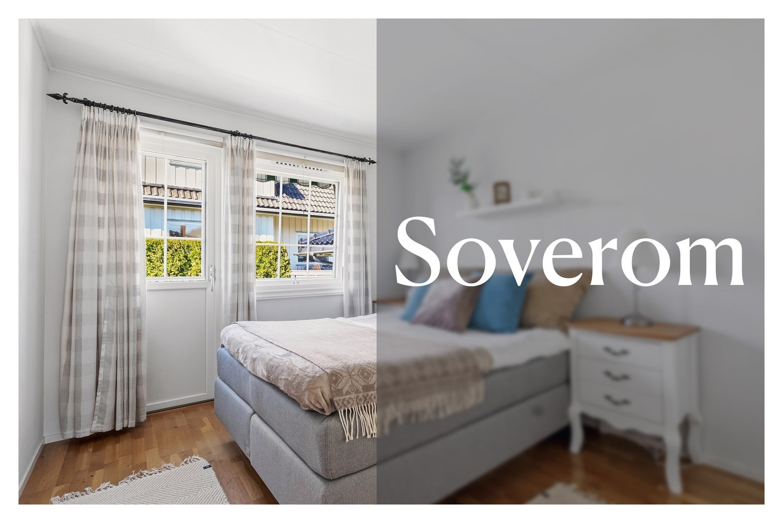 Tre fine soverom og bad samlet i egen, skjermet sone Galleribilde
