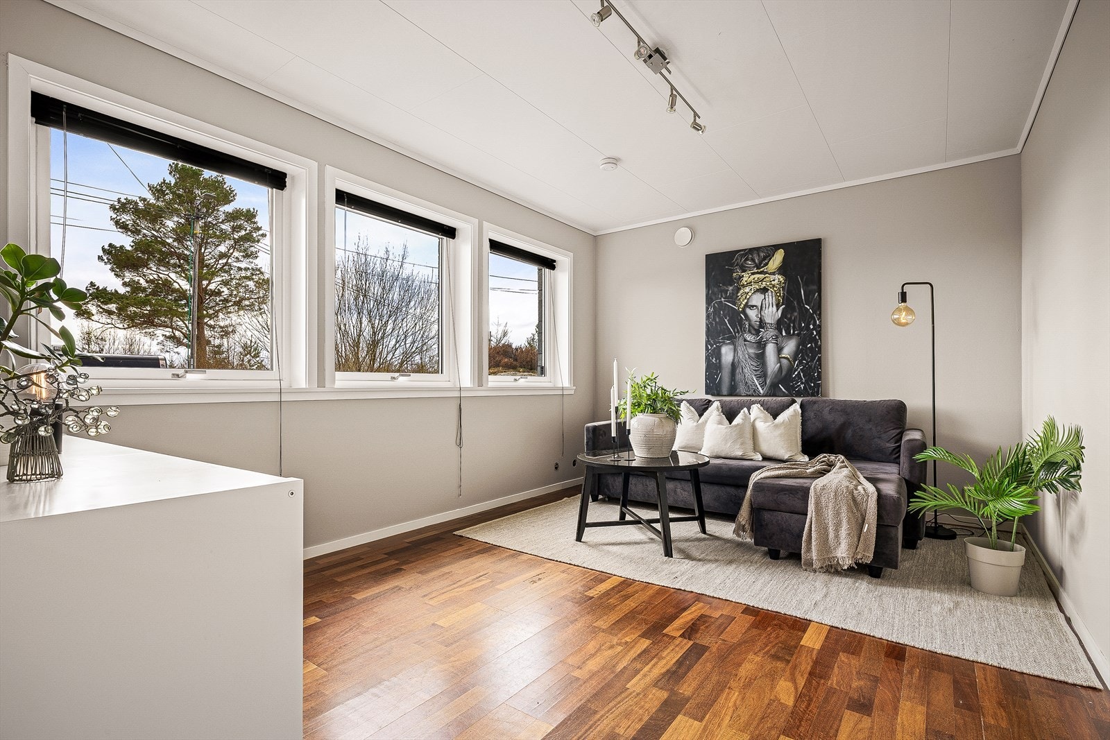 Kjellerstuen er på ca. 14,0 m² med parkett på gulv. Vinduer med isolerglass er gjennomgående i boligen. Galleribilde