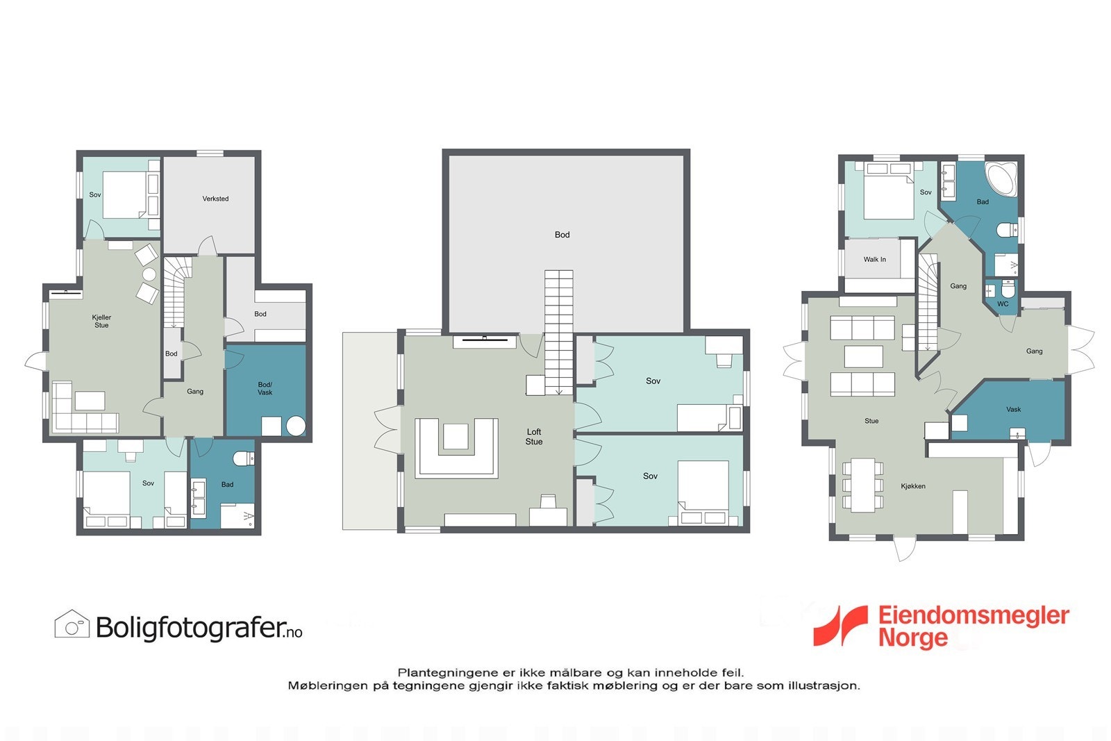 Plantegning alle plan Galleribilde