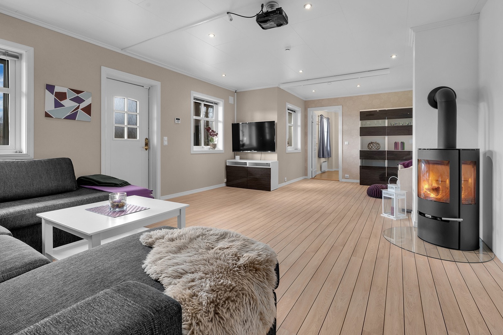 Stor kjellerstue med utgang til tomten Galleribilde
