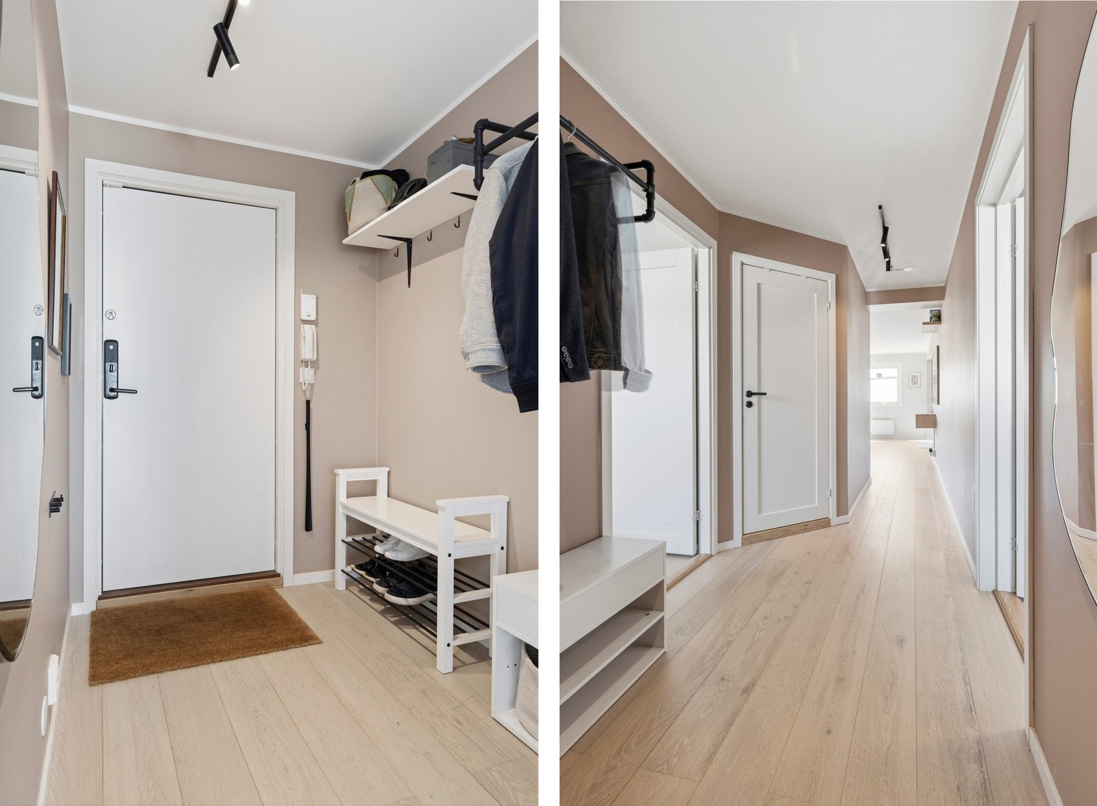 Her er det plass til oppbevaring av yttertøy og sko Galleribilde
