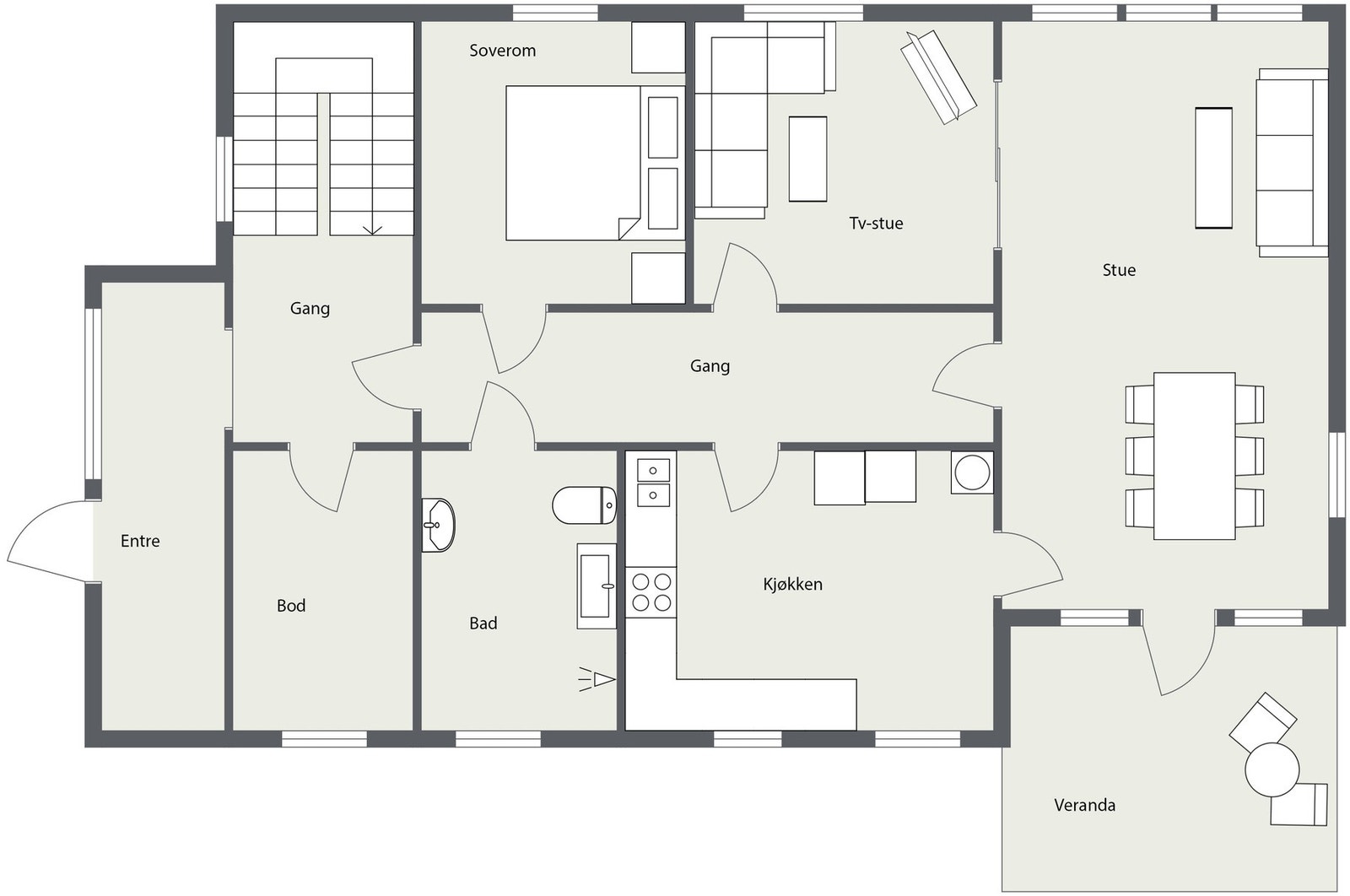Planskisse 2D - 1.etasje Galleribilde