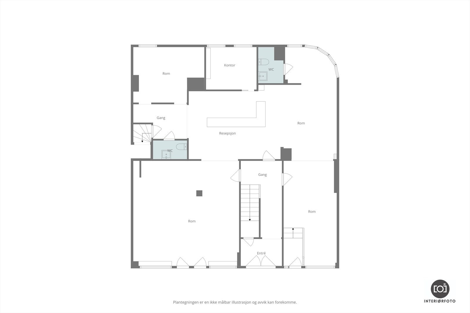 Plantegning 1. etasje(Næringslokale) Galleribilde
