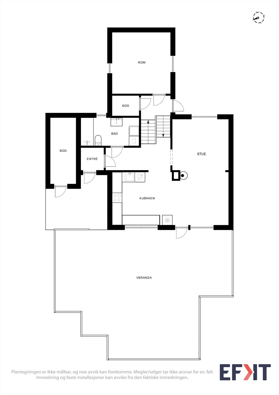 Plantegning 1. etasje og mellometasje Galleribilde