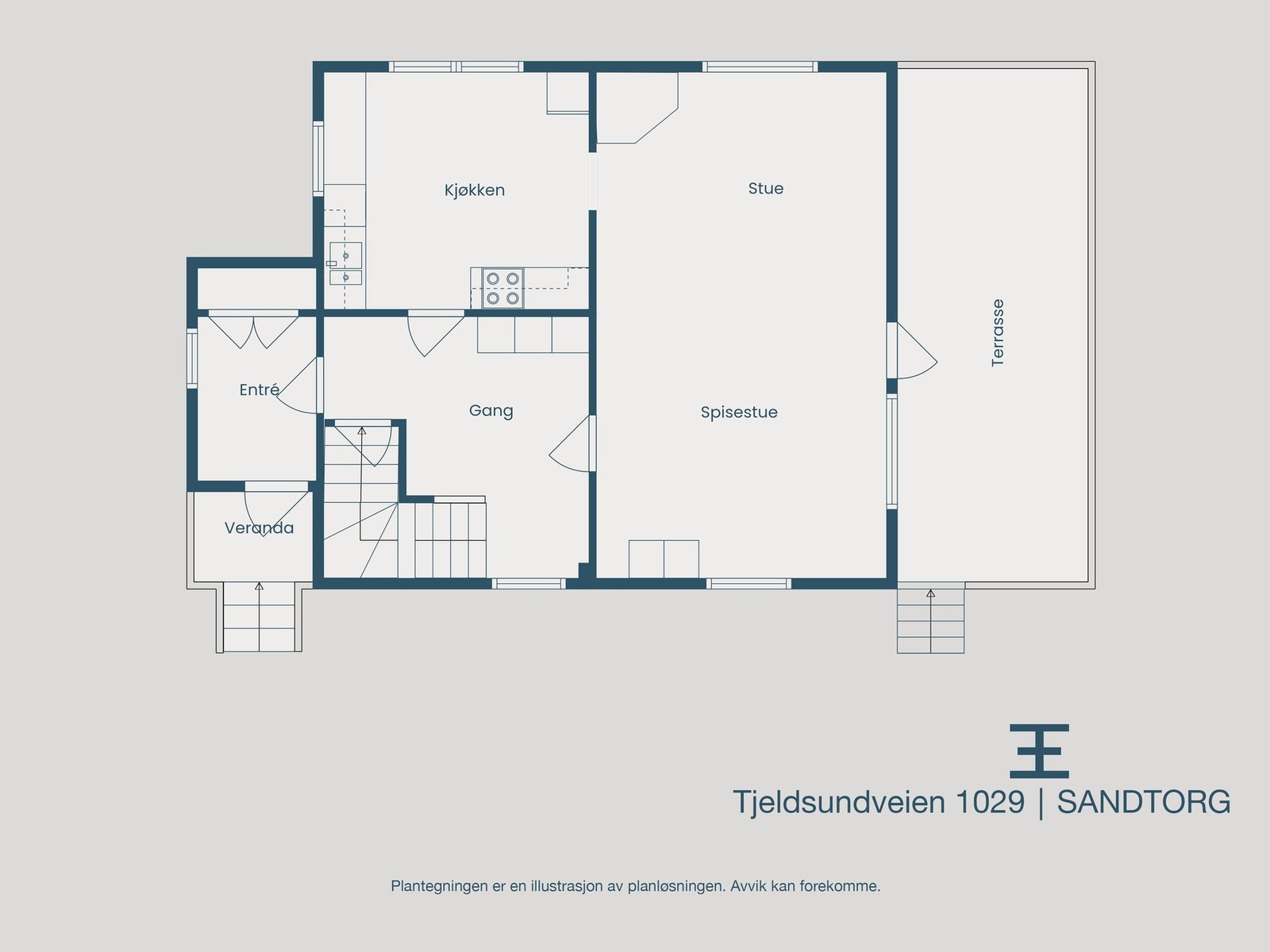 Plantegning 1. etasje Galleribilde