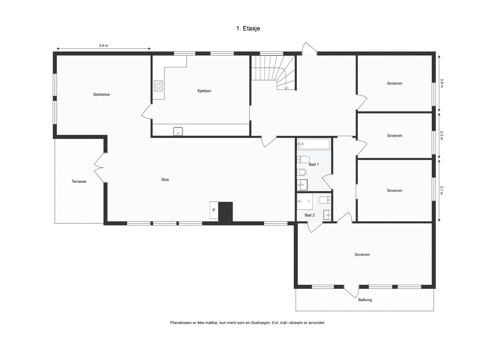 Plantegning 2. etasje Galleribilde